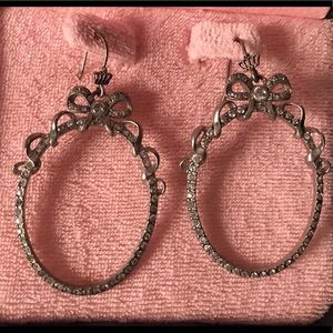Juicy Couture Silver Bow Dangle Earrings